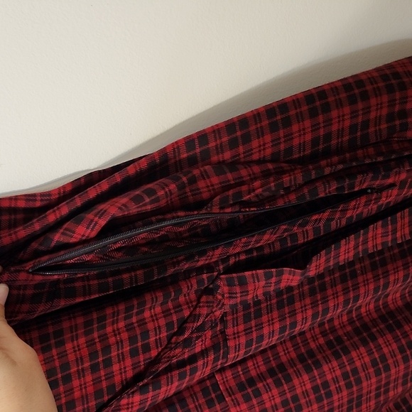 NWTs Sanctuary size 8 deep red front tie tunic dress faux wrap button sleeve - Picture 9 of 9